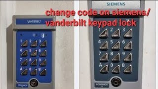 How to change the code of Vanderbilt codelock V42  Siemens Codelock K42 keypad [upl. by Alyled]