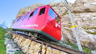 🇨🇭Riding the Worlds Steepest Cogwheel Railway in Switzerlands Alps  Pilatus Bahn [upl. by Byram]