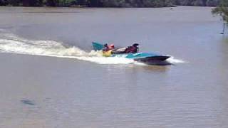 Aggressor V12 Merlin powered Hydroplane on the Hawkesburry [upl. by Salaidh303]