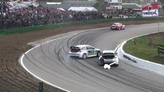 Frode Holte VS Ludvig Hunsbedt  ERC Rallycross Maasmechelen 2011 [upl. by Micki]