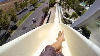 Taboo Tower  Escape Chute  Slide 2 HD POV at Six Flags Hurricane Harbor [upl. by Newra671]