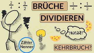 5 Brüche dividieren  mit dem Kehrbruch multiplizieren  Bruchrechnen erklärt [upl. by Yeoz972]