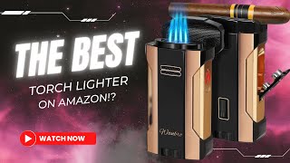 WANBRO Cigar Lighter Review 4 Jet Flame 2 Cigar Punch [upl. by Eremihc676]