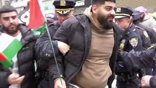 Arrests at quotNO CHRISTMASquot ProPalestine Protest in NYC  MANHATTAN [upl. by Nelleh]