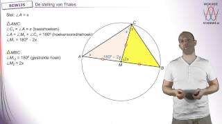 Meetkunde  Bewijs stelling van Thales  WiskundeAcademie [upl. by Yssac]