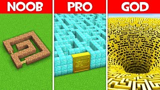 Minecraft Battle GIANT MAZE BUILD CHALLENGE  NOOB vs PRO vs HACKER vs GOD in Minecraft [upl. by Wiltshire]