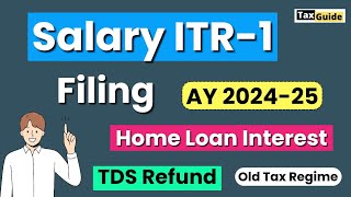 Income Tax Return ITR1 filing  ITR 1 online filing process AY 202425  ITR filing for Salaried [upl. by Arema647]