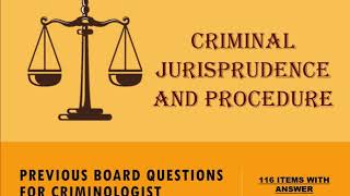 CRIMINOLOGY BOARD EXAM QUESTIONS CRIMINAL JURISPRUDENCE AND PROCEDURE [upl. by Reniti]