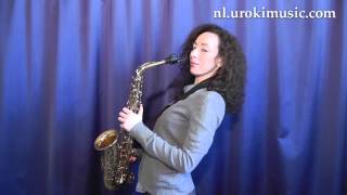 Saxofoon Leren Spelen C1 S1 L3 saxofoonles Studie Klasse Muzieknoten Bladmuziek Melodie Cursus S [upl. by Annoyt]