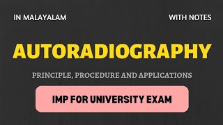 AUTORADIOGRAPHY  principle procedure and applications  In Malayalam  Learn In [upl. by Hein]