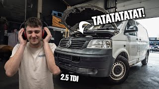 LOUD Knocking Noise Whats Wrong With This 25 Tdi Transporter 👀 [upl. by Santa]