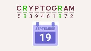 Cryptogram Daily Challenge September 19 2024  Welcome to stockholm Answers [upl. by Annerb]