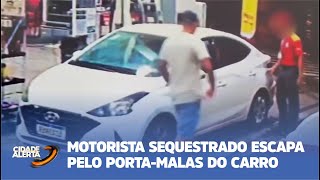 MOTORISTA SEQUESTRADO ESCAPA PELO PORTAMALAS DO CARRO [upl. by Adiana686]