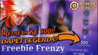 Spin ke 500 di event freebie frenzy Honor of kings [upl. by Noied18]