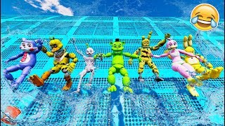 NEW ANIMATRONICS SLIDE 9999 FEET ON TALLEST WATER SLIDE GTA 5 Mods FNAF RedHatter [upl. by Ynnhoj]