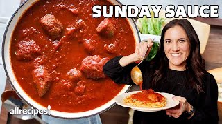 How to Make Meatballs amp Sunday Sauce  Get Cookin  Allrecipes [upl. by Kasey238]