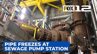 Pipe freezes at Portland’s largest sewage pump station Station at ‘partial service’ City says [upl. by Ayortal]