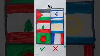 Palestine support flag vs Israel support flag drawing 🇵🇸⚔️🇮🇱youtubeshorts palestineflag shorts [upl. by Ayhtak969]