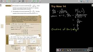 6 14 Applications of Differentiation Tangents and Normals part 4 [upl. by Tnairb]