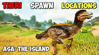 ASA BEST Therizinosaurus Spawn LOCATIONS  ARK Survival Ascended The Island [upl. by Nodmac614]