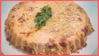 PASTEL de FIDEOS al HORNO con POLLO 🥧 15 [upl. by Irek]