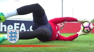 Reflex Technique amp Vision  England U21 Goalkeeper Special  Inside Training [upl. by Innattirb]