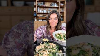 Eenpansgerecht pasta met garnalen en spinazie Écht een makkelijk recept 🦐 recipe food pasta [upl. by Janessa]