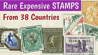 Most Expensive Stamps Of 38 Countries  Rare Philatelic Treasure [upl. by Silsbye]