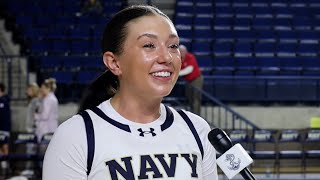 Navy Womens Basketball Interview Mary Gibbons vs Wagner [upl. by Idnym]