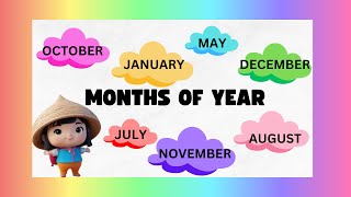 Months of the Year with Spellings  Preschool Learning  Learn Month Names  january february [upl. by Akedijn629]