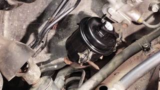 Honda Prelude 22L Fuel filter Replacement Engine removed [upl. by Yrallam]