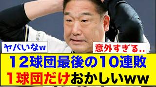 【大型連敗】12球団最後の10連敗が1球団だけおかしいwww【なんJ反応集】 [upl. by Appledorf312]