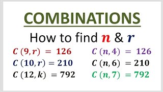 How to find n and r in Combination Problems  C9 r  126 r [upl. by Goldin]