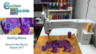 Quilt Block of the Month for August 2017  Collection Inédith  Darling Rhino [upl. by Eisor]