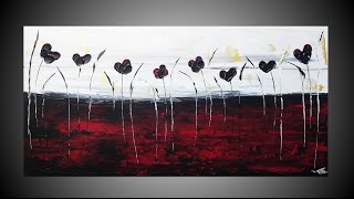 Paintings Poppies Flower Trees Cities Abstrakte Acrylbilder Bäume Mohn Städte [upl. by Esinyt]