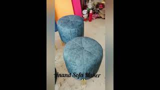 how to chari Pouffe Round blue Cushion [upl. by Drofdarb]