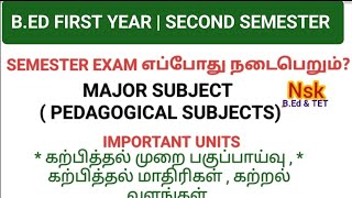 BED FIRST YEAR  SECOND SEMESTER  EXAM UPDATE [upl. by Niawtna]