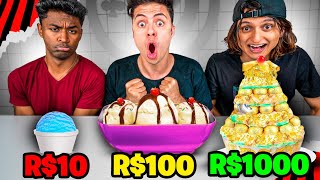 QUEM FAZ A MELHOR COMIDA DE R10 R100 e R1000  Desafio [upl. by Bravin]