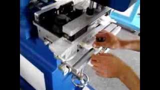 two color tampo printing machine with pad shuttle suit for TShirt tagless labels [upl. by Eissat]