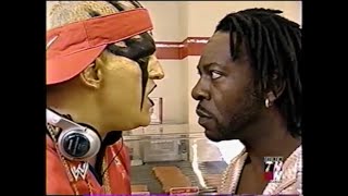 Goldust offers slushloving Booker T a bite of his wiener at 711  Raw May 6 2002 [upl. by Maire]