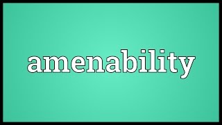 Amenability Meaning [upl. by Lucas]