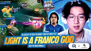 RSG PH DEATHBALL LIGHT IS A FRANCO GOD RSG PH vs BLCK Game 1 Analysis amp Reaction [upl. by Beyer565]