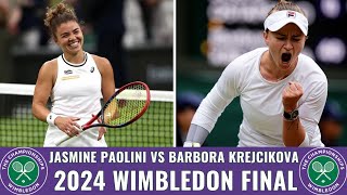 Jasmine Paolini vs Barbora Krejcikova  2024 Wimbledon Final [upl. by Edlun]