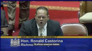 Assemblyman Ron Castorina calls abortion AfricanAmerican genocide [upl. by Nnahteb]