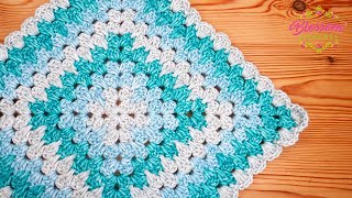 How To Add A Shell  Scallop Border To Your Crochet Granny Squares Simple Step by Step [upl. by Moberg]