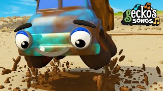 5 Muddy Trucks Song  5 Little Dumper Trucks  Nursery Rhymes amp Kids Songs  Geckos Garage [upl. by Alyosha992]