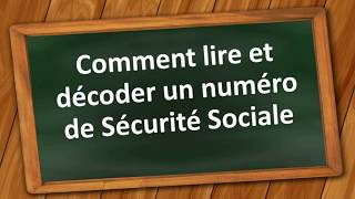 Comment lire et comprendre un numéro de sécurité sociale [upl. by Hcirdeirf]