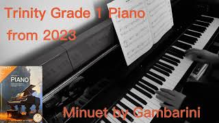 Trinity College Grade 1 Piano from 2023 Minuet  Elisabetta de Gambarini 17311765 [upl. by Nwahsirhc]