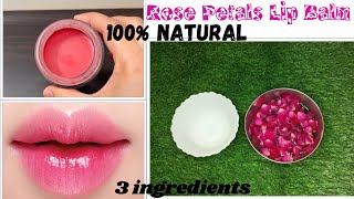 🌹Rose Petal Lip balmHow to make lip balmNatural Lip balmBest use of rose petals shorts lipcare [upl. by Ovida641]