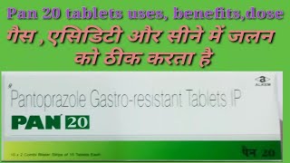 pan 20 tablet uses in hindi  pantoprazole sodium tablets [upl. by Iluj495]